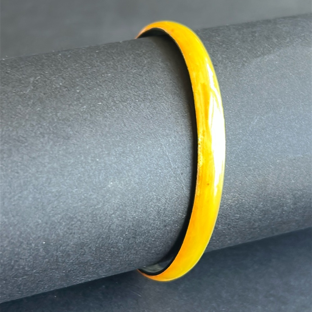 Women’s vintage dainty yellow/ silver‎ tone bangle bracelet one size